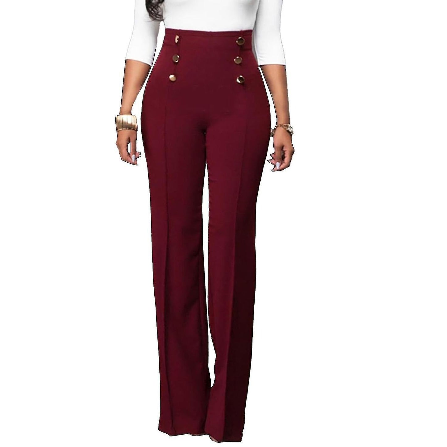 Stylish Women's Trousers Bordeaux Color