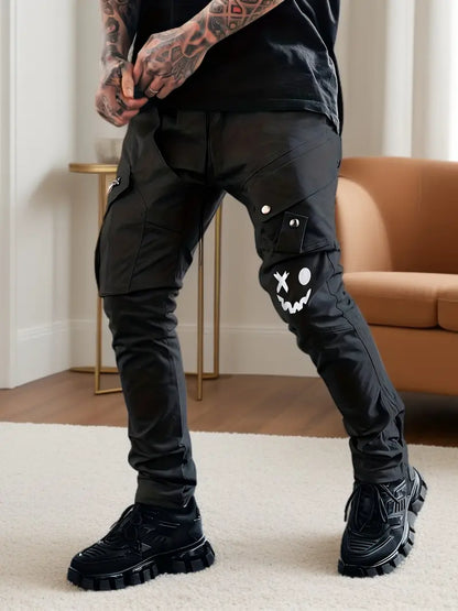 Casual Cargo Pants Zipper Pockets Leisure Style