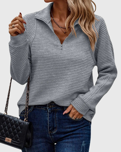 Women's Long Sleeve Comfortable Zip-Up Sweater