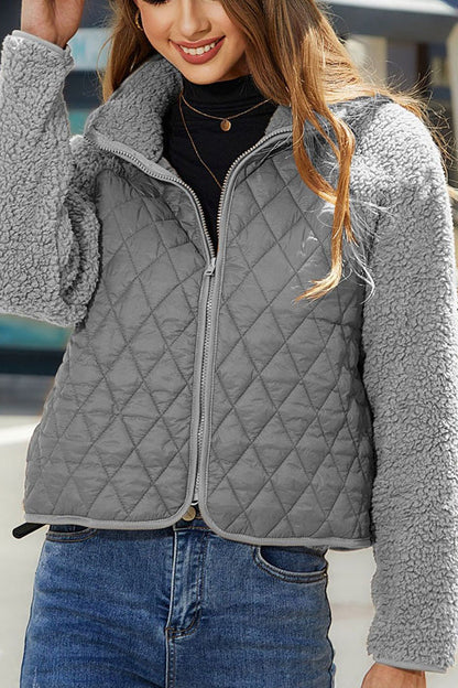 Women's Leather Jacket Long Sleeve Zipper