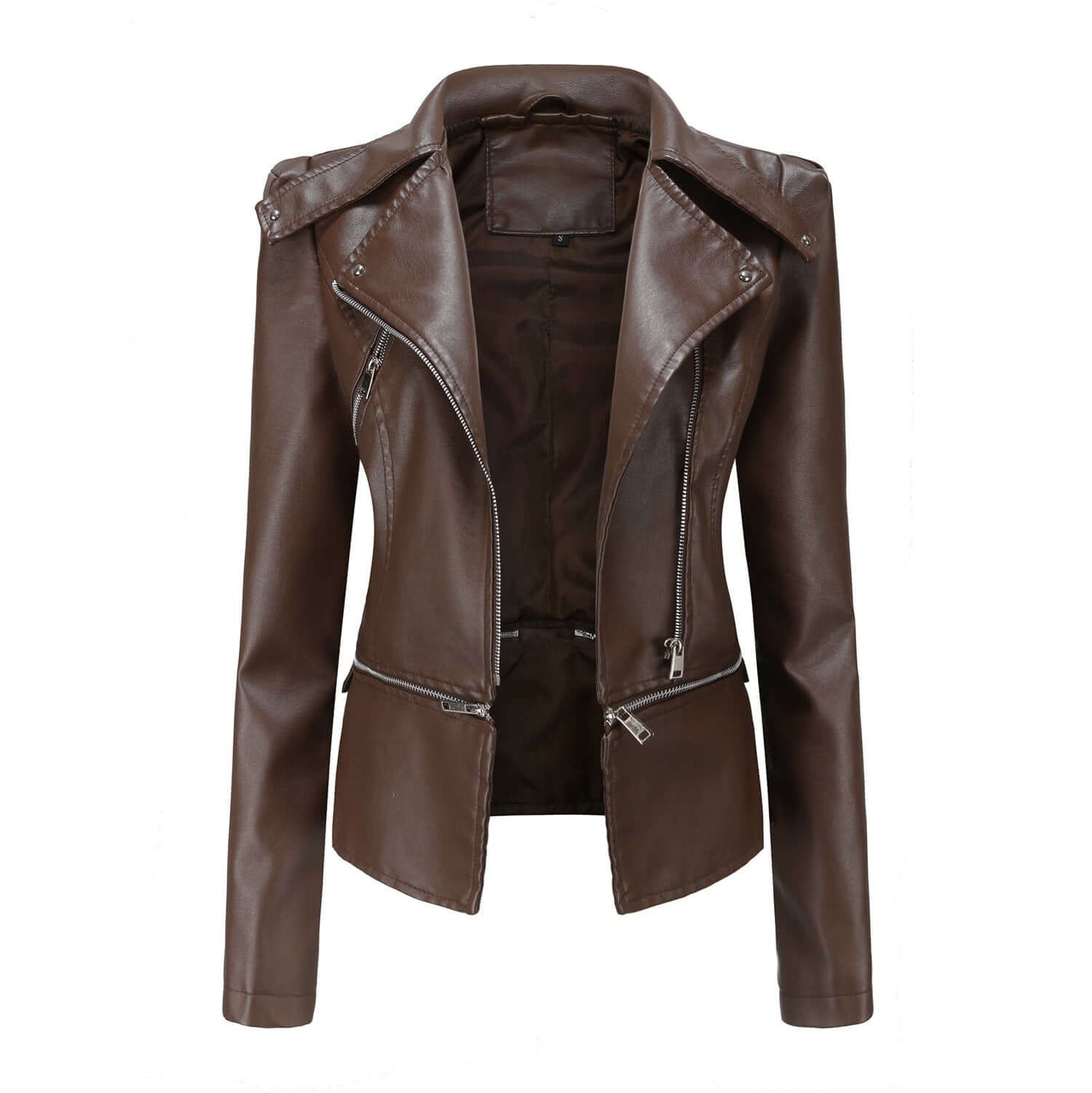 Women's Motorcycle Jacket Slim Fit Faux Leather