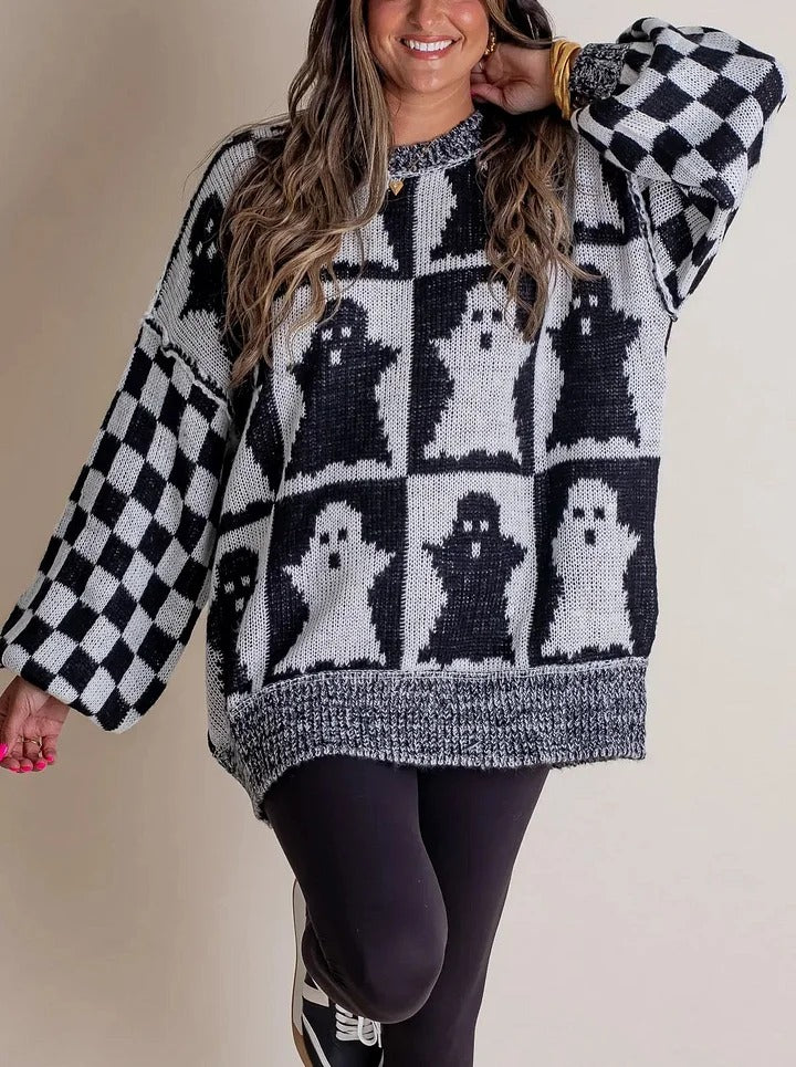 Checked Knit Sweaters for Women