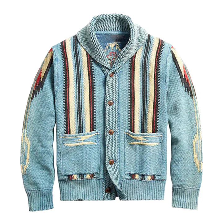 Men's Cardigan Vintage Look Jacquard