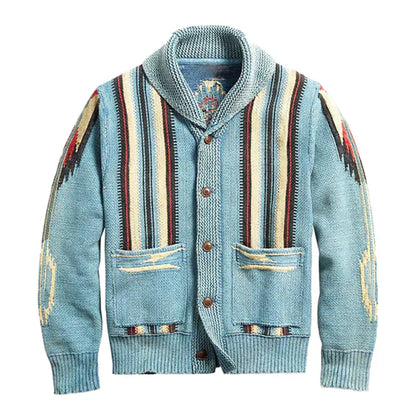 Men's Cardigan Vintage Look Jacquard