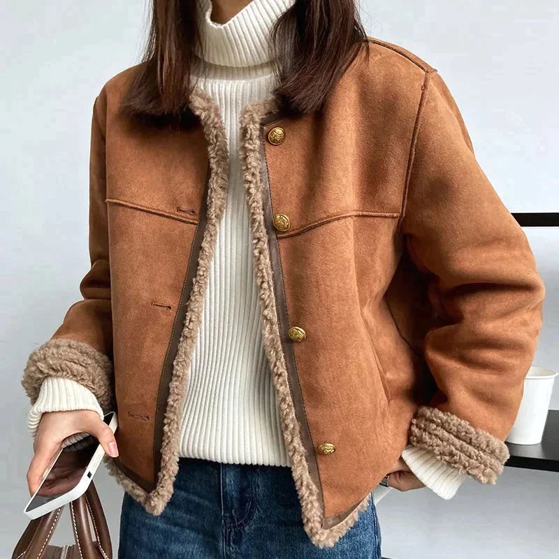 Soft Lambswool Jacket Women Winter