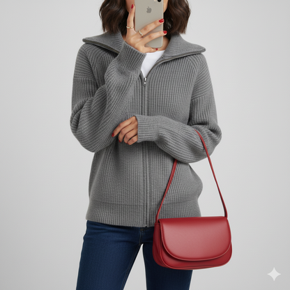 Stylish Cardigan Slim Fit Ribbed Knit