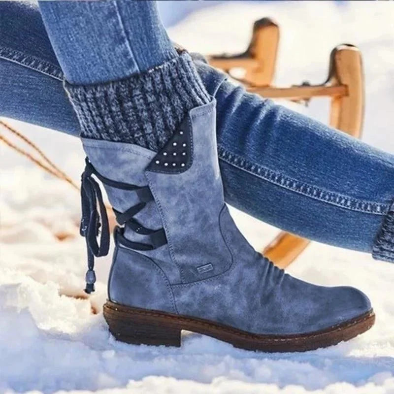 Stylish Winter Ankle Boots Lace-up Elegant