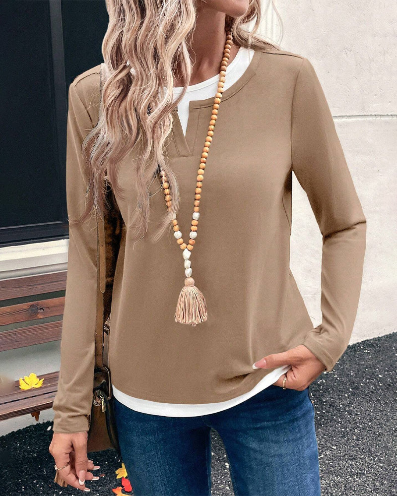 Elegant Dress Long-Sleeved Two-Piece Simple