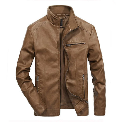 Men's Leather Jacket Zipper Spring Model
