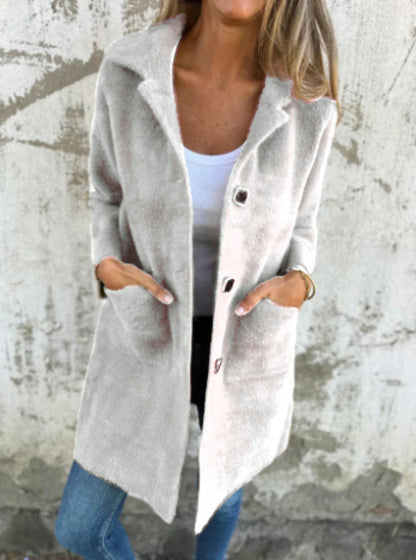 Long Women's Jacket Modern Buttons
