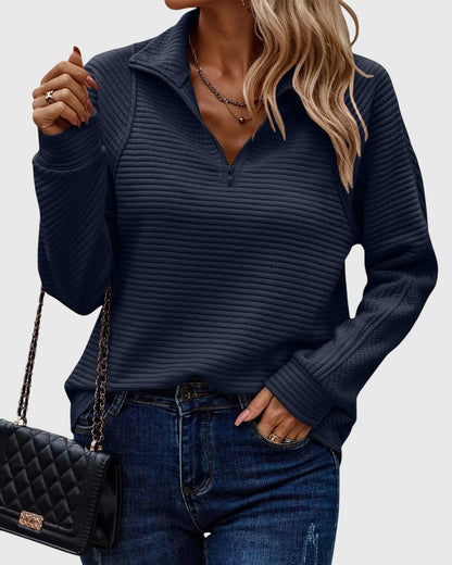 Women's Long Sleeve Comfortable Zip-Up Sweater