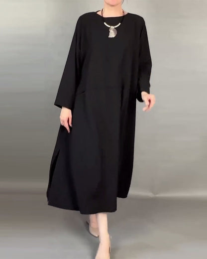 Women's Plus Size Solid Color Button-Up Dress