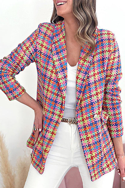 Fashion Jacket Casual Double Pocket Button Print