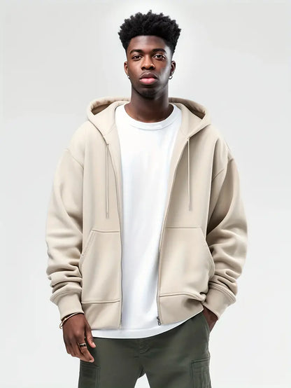 Men's Thermal Zip-Up Hoodie Warm