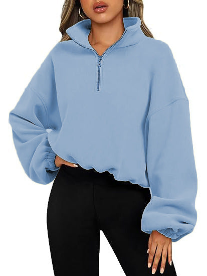 Sportlich Sweatshirt Halbzip Stehkragen