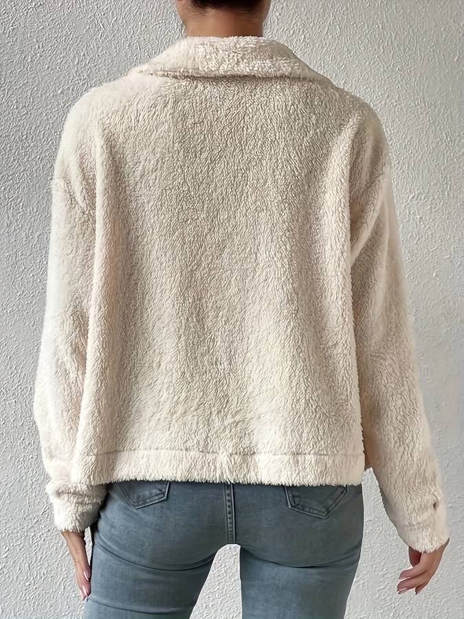 Weiche Kunstpelzjacke Lässig Warm - IdealeKleiden