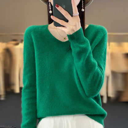 Comfortable Women's V-Neck Warm Winter Sweater