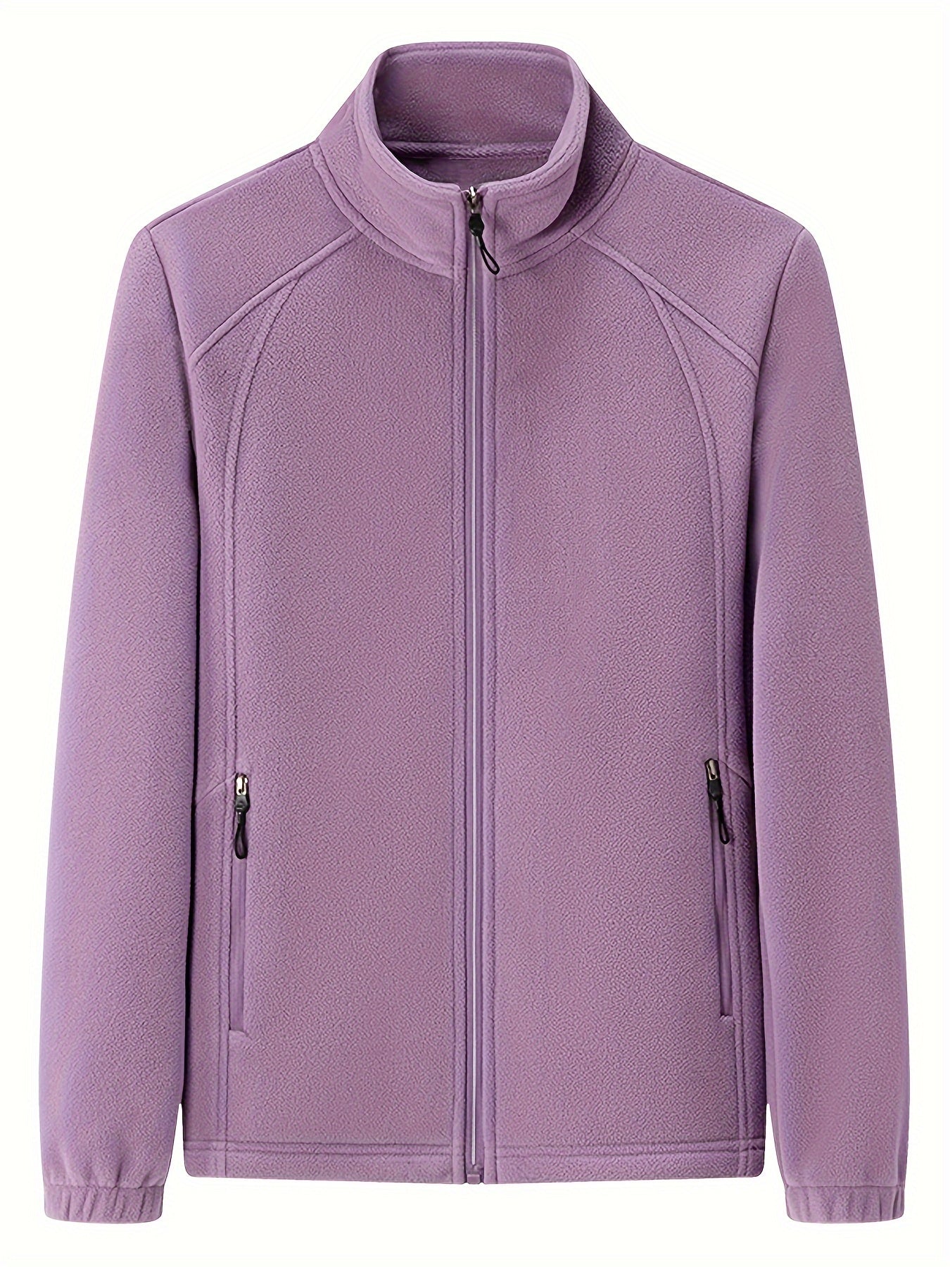 Women's Fleece Jacket Warm Stand-up Collar Long Sleeve