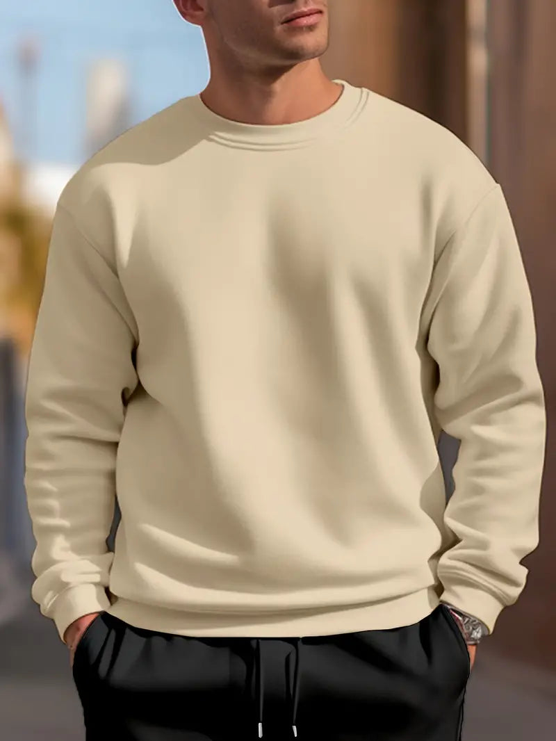 Men's Plain Crew-Neck Sweater