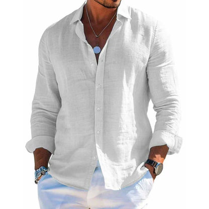 Men's Long-Sleeve Casual Button-Down Shirt