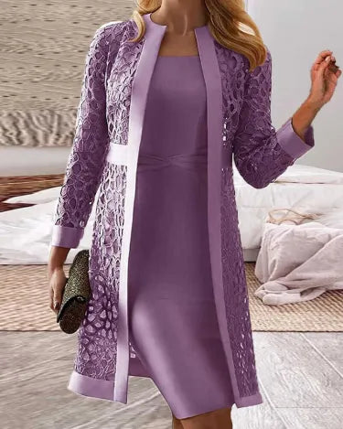 Elegant Damenweste 2-teilig Spitzen Look - IdealeKleiden