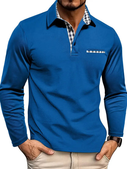 Men's Long-Sleeve Polo Shirt Comfortable Quality