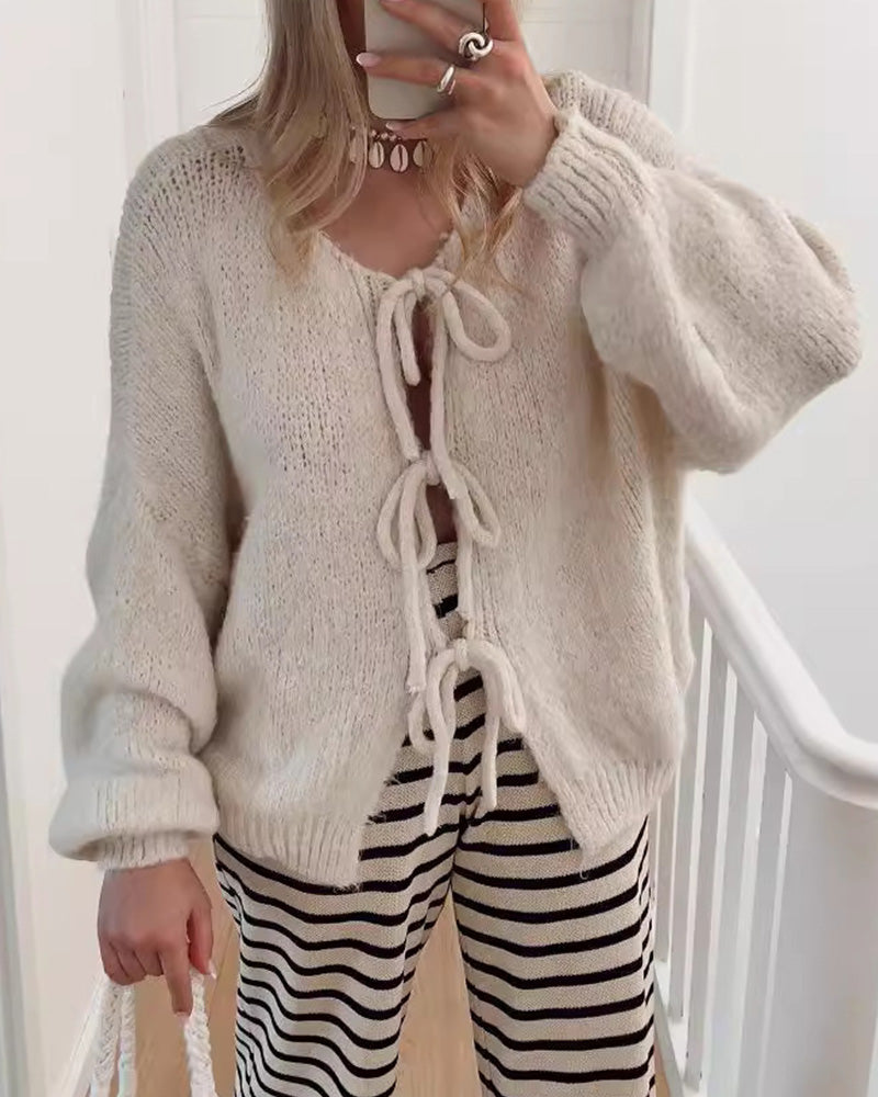 Women's Cardigan Lazy Chic Lace-Up