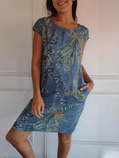 Women's Floral Round Neck Dress