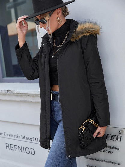 Stylish Quilted Jacket Hooded Parka Sporty