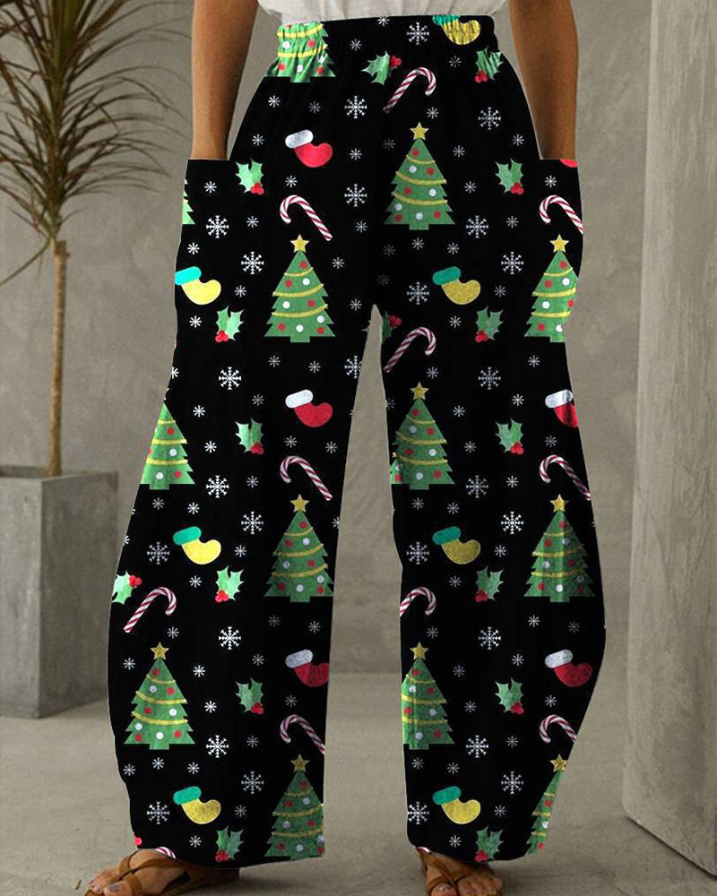 Christmas Trousers Leisure Trousers With Festive Print