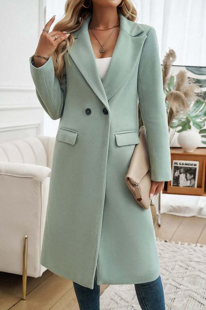 Elegant Long Coat Double-Breasted Luxury Design