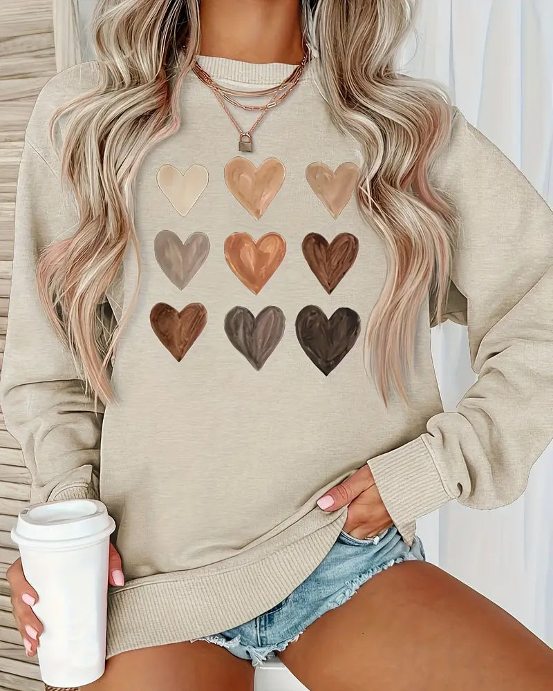 Women's Colorful Heart Sweater