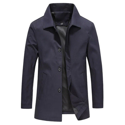 Men's Trench Coat Elegant Cotton Buttons