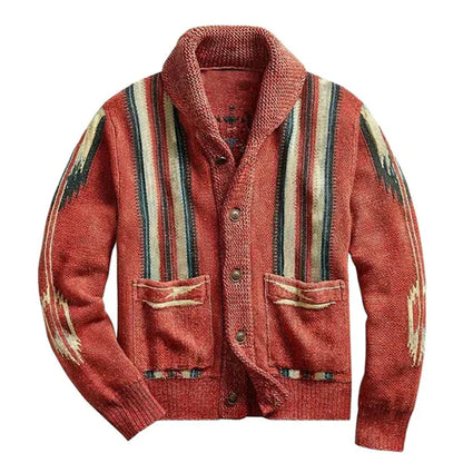 Men's Cardigan Vintage Look Jacquard