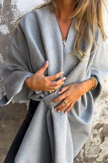 Stylish Women's Jacket V-Neck Cape Design
