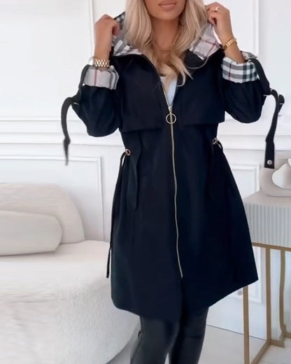 Waterproof Trench Coat for Women with Hood