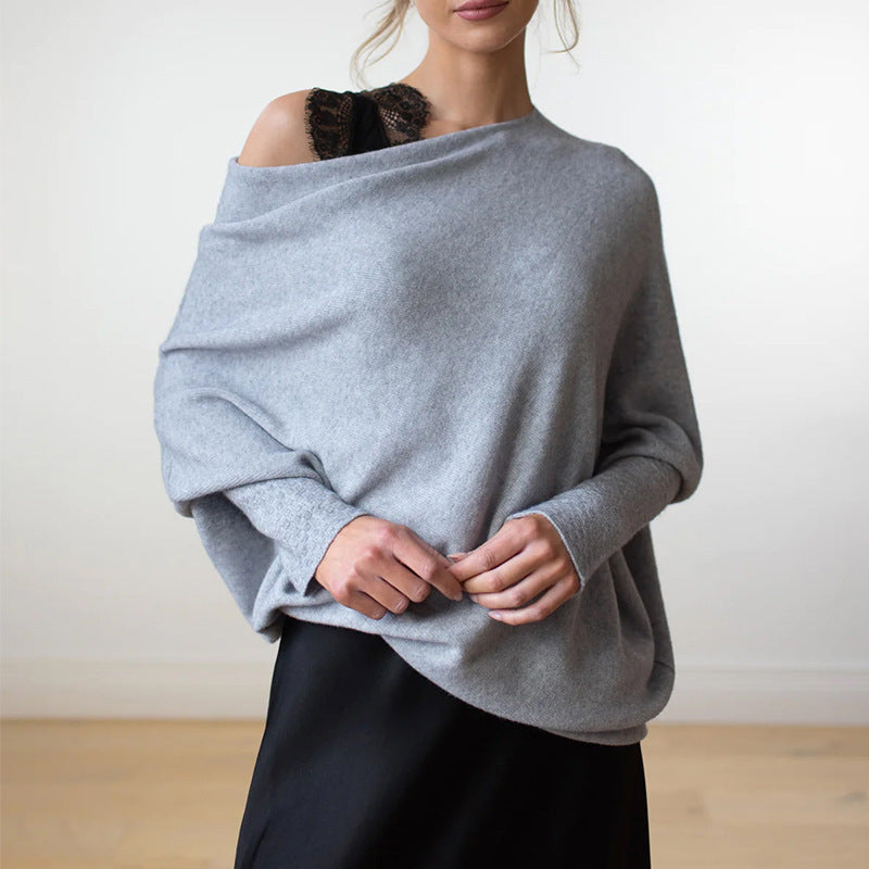 Weiches Oversized Kleid | Großzügiger Strickpullover mit V-Ausschnitt