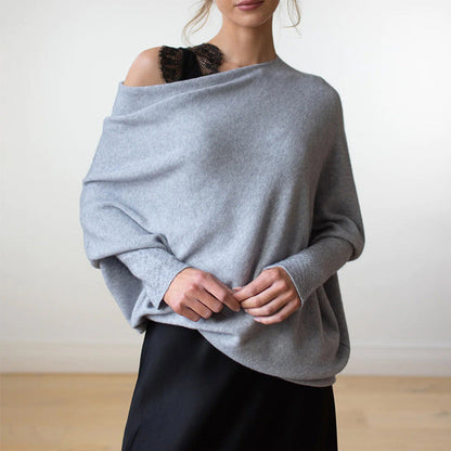 Weiches Oversized Kleid | Großzügiger Strickpullover mit V-Ausschnitt