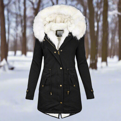 Women's Parka Jacket Faux Fur Lined Hooded Jacket
