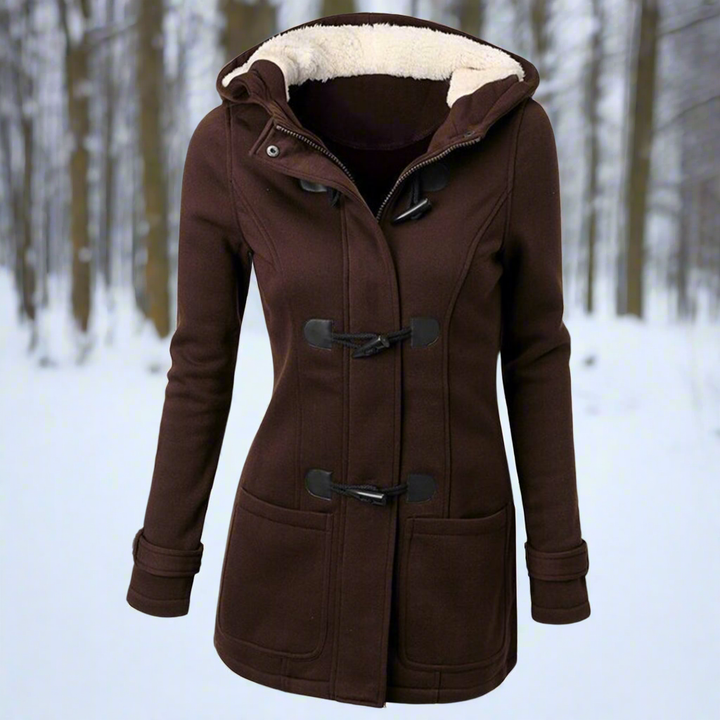 Warme Wollmantel Kapuze Fleece Gefüttert