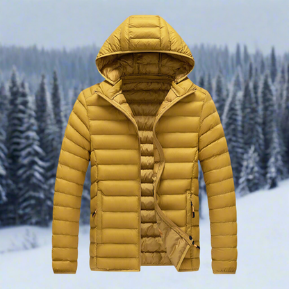 Down Jacket Light Warm Quilted Detachable Hood