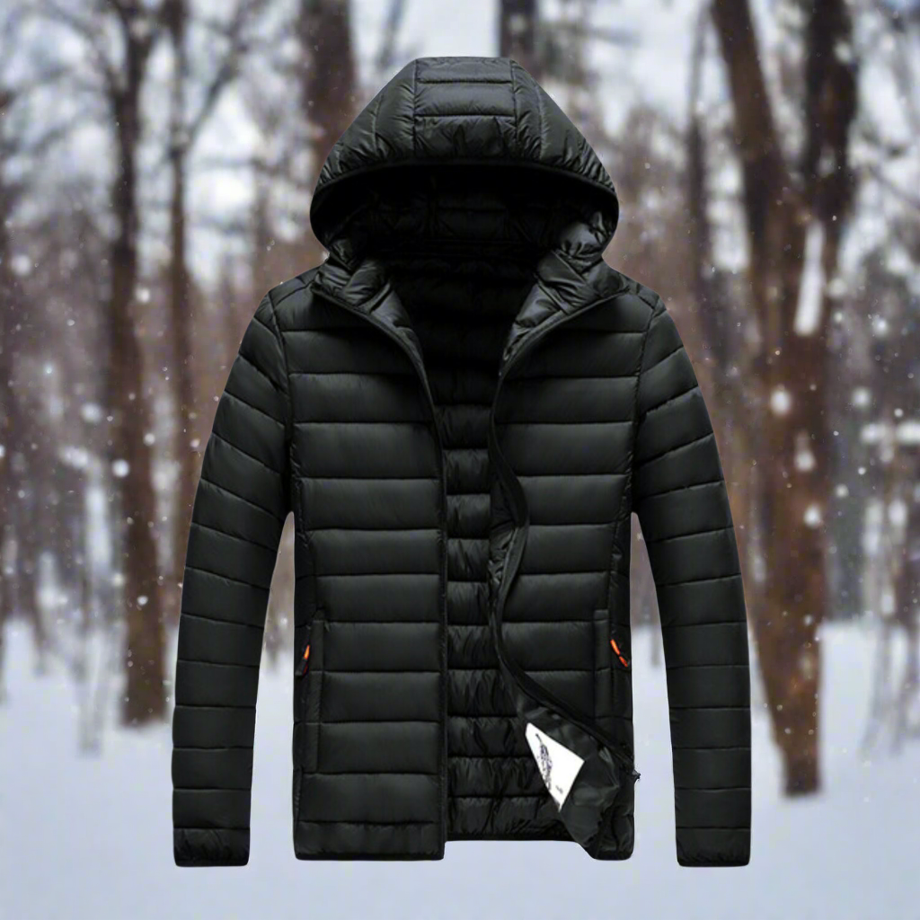 Down Jacket Light Warm Quilted Detachable Hood