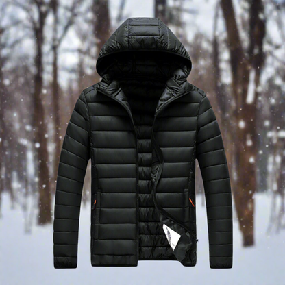 Down Jacket Light Warm Quilted Detachable Hood