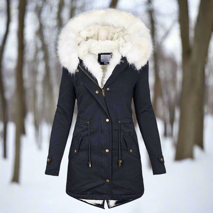 Women's Parka Jacket Faux Fur Lined Hooded Jacket