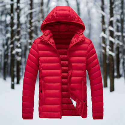 Down Jacket Light Warm Quilted Detachable Hood