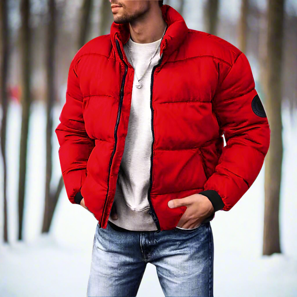 Warm Down Jacket Lightly Insulated High Collar