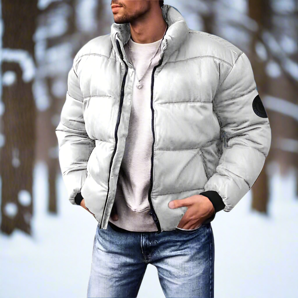 Warm Down Jacket Lightly Insulated High Collar
