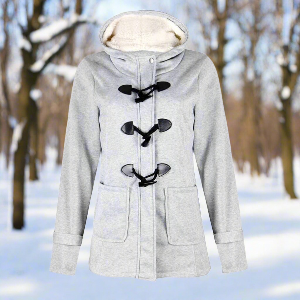 Warme Wollmantel Kapuze Fleece Gefüttert
