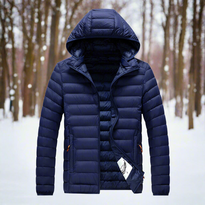 Down Jacket Light Warm Quilted Detachable Hood