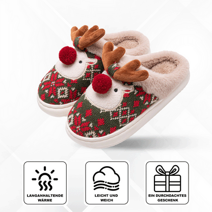 Christmas Slippers Reindeer Soft & Warm